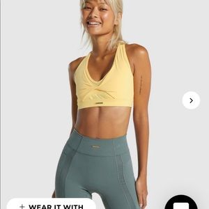 Gymshark x Whitney yellow mesh sports bra